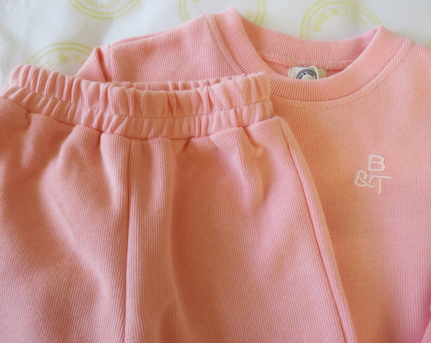 Cotton sweatshirt and bottoms set (pink)