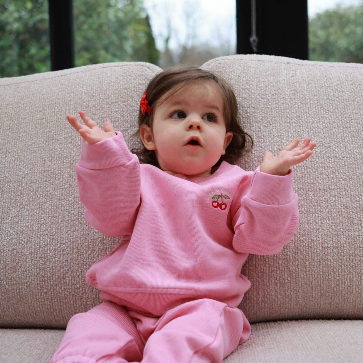 The cotton essential tracksuit (pink)