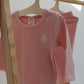 Ribbed cotton top and bottom (pink)