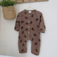 Waffle print onesie (brown)