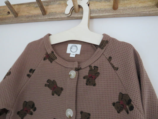 Waffle print onesie (brown)