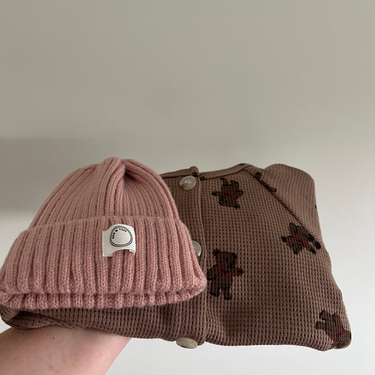 Ribbed beanie (pink)