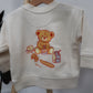 Foodie bear sweatshirt (natural)