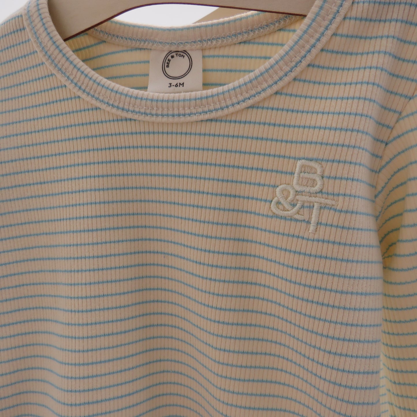 Striped ribbed cotton set (blue)