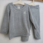 Striped ribbed cotton set (grey marl)