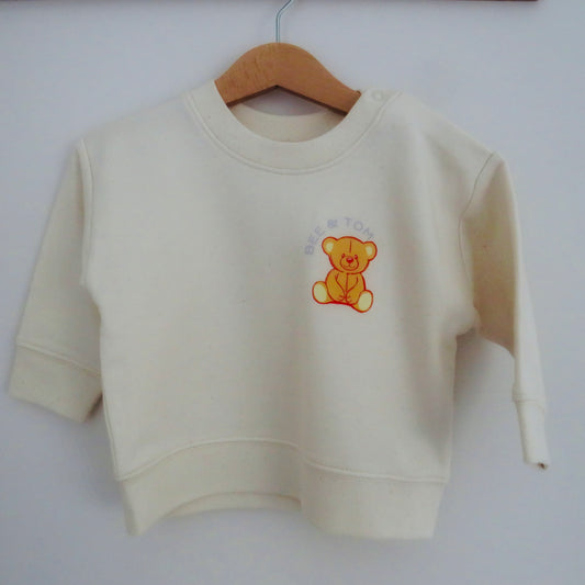 Foodie bear sweatshirt (natural)