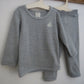 The stripe ribbed cotton set (grey) & beanie (beige)