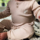 BUNDLE - Stretch Onesie and Ribbed Cotton Set (oat and green)