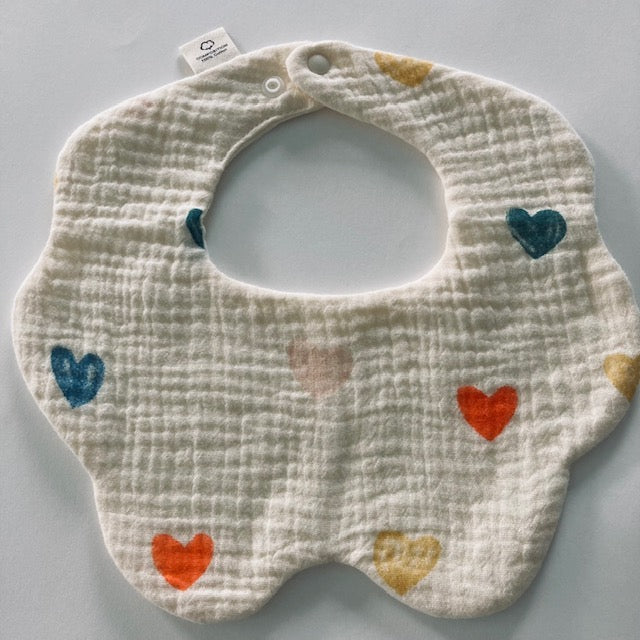 Cotton bib (bright heart)