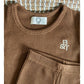 Ribbed cotton top and bottom (brown)